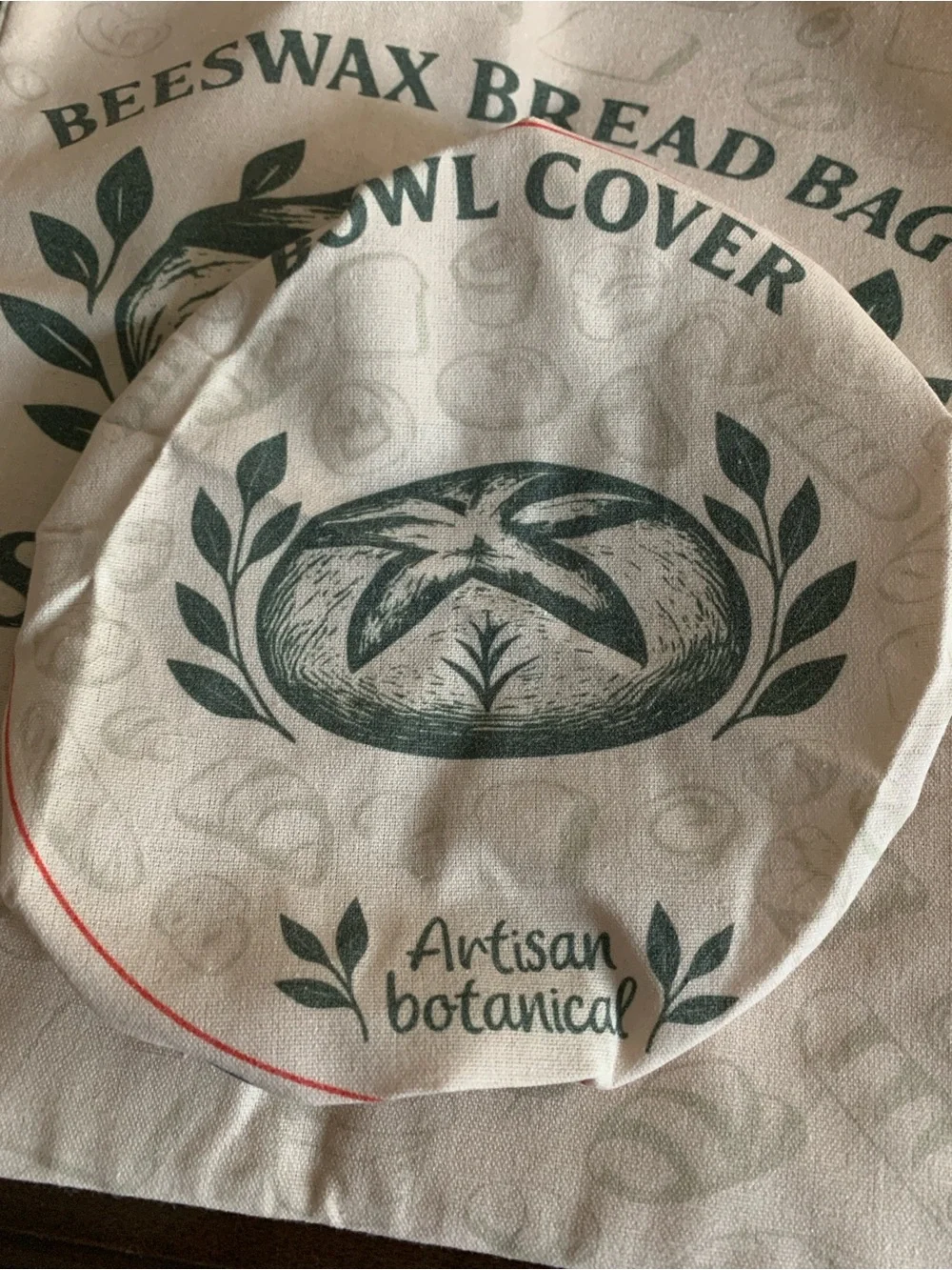 2 pack Organic Linen & Beeswax Large Sourdough Bread Bag & bowl cover NEW in Box